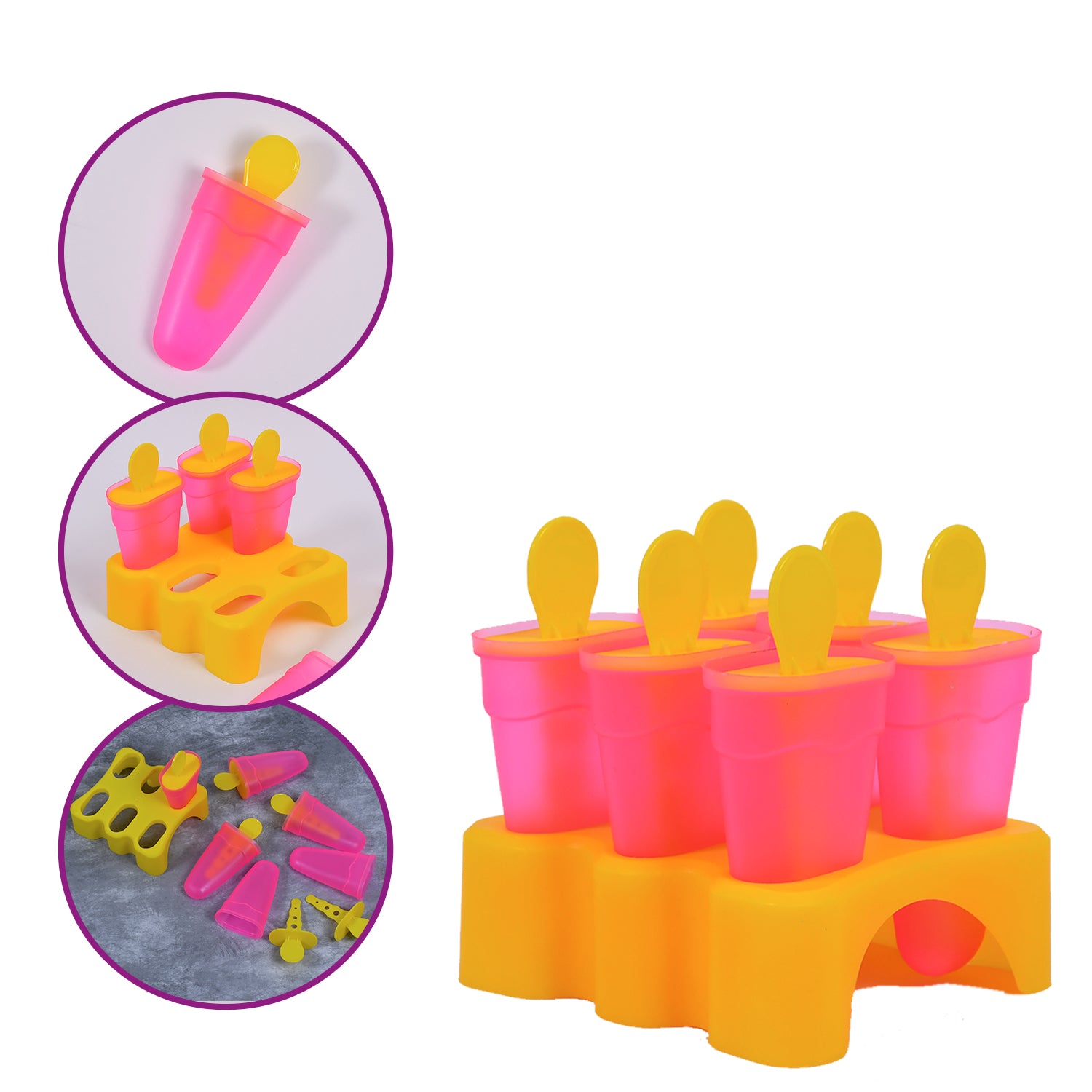 2261 Kulfi Maker Moulds Set Plastic Homemade Kulfi Mould 6pcs Set For Freezer Use 2261 Kulfi Maker Moulds Set Plastic Homemade Kulfi Mould 6pcs Set For Freezer Use